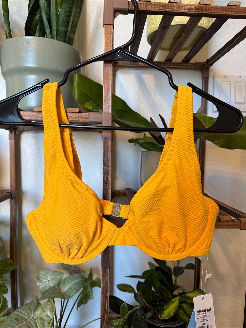 Women’s Yellow Underwire Bikini Top